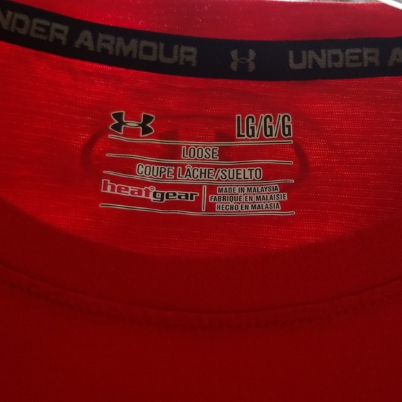 UNDER ARMOUR Mens Red  Loose Athletic  shirt - Picture 3 of 6
